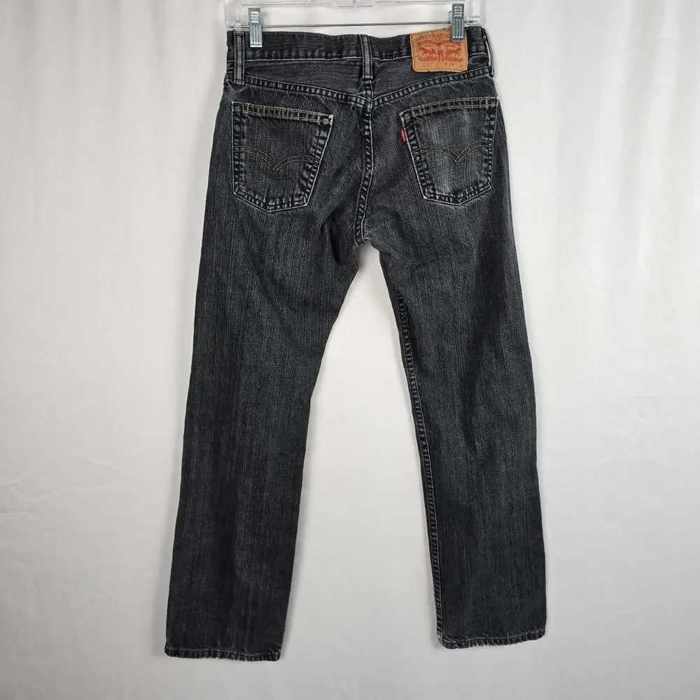 Levi's 514 Straight Jeans Men's 28 x 27 (tag 29 x 30) Charcoal Wash Fade